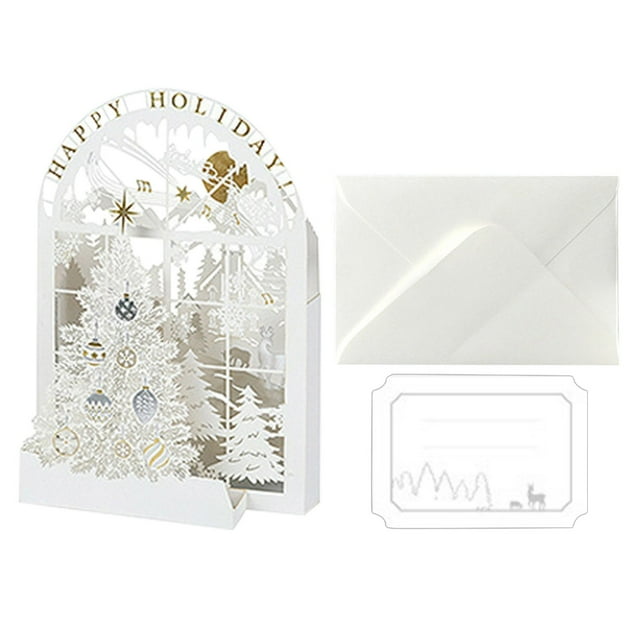 SIfdSeng Get it Fast 3D up Greeting Card with Decorative Festive Message & Gratitude Note for Holiday Giving