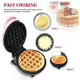 thumbnail image 4 of WJCA Compact 5" Heart Waffle Maker, Adjustable Browning Control & Non-Stick Cooking, Perfect for Stuffed Waffles, Pink Appliance., 4 of 9