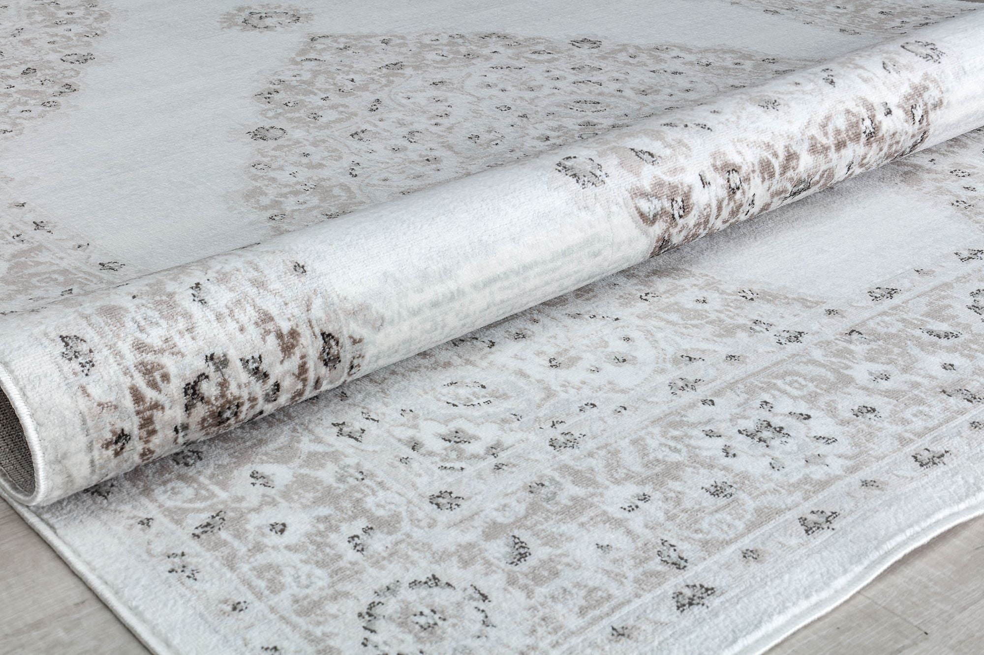 Rugs America Silas SM30C Natural Linens Abstract Vintage Gray Area Rug, 8'0"X10'0"