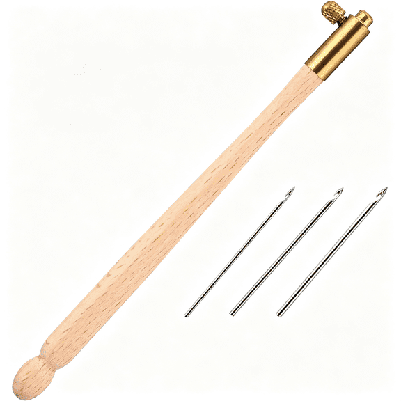 TUWAFE Tambour Hook with 3 Needles 70# 90# 100# Tambour Embroidery Kit Tool Crochet Hook Kit Sequin Beads Needle Set for Embroidery Sewing Crafting Handmade Artwork Making Gifts