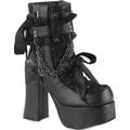 Black Vegan Leather/Lace Overlay