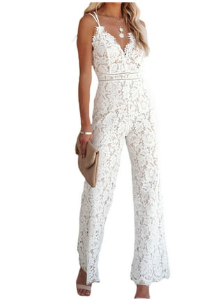 Women Lace Patchwork Jumpsuit Formal 2022 Ladies Rompers Sexy V