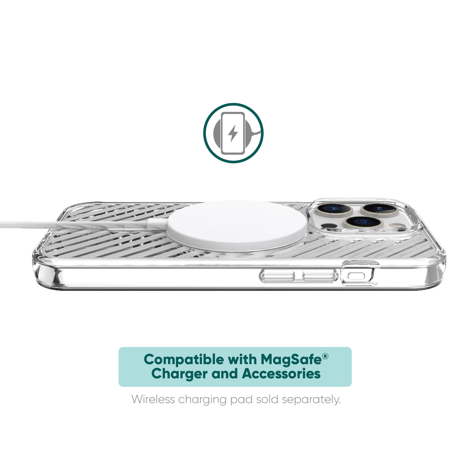 onn. MagSafe Compatible Gel Phone Case for iPhone 15 Pro, Clear
