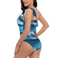 thumbnail image 4 of Gaeub Mountain Cottage In Snow Women's One Shoulder Ruffle Tummy Control Swimwear for Swimming Surfing Beach Party - Medium, 4 of 8