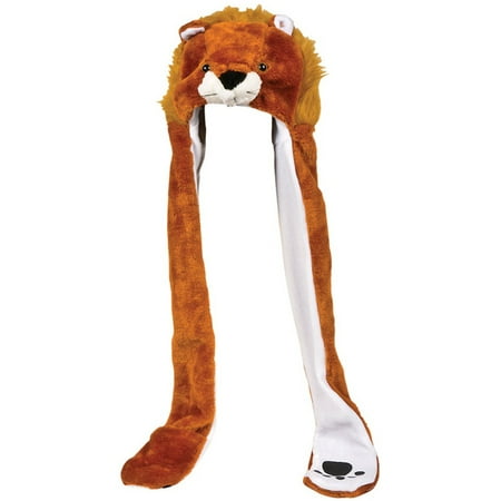 Plush Lion Hat Novelty Cap Animal Costume Beanie With Long Paws