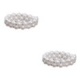 thumbnail image 2 of Thinsony Femmes Chic Perle Strass Stretch Bracelet Mariage Bal pour Mariée Blanc 2 Rangée 2Set, 2 of 6