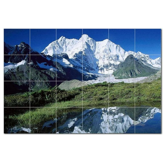 Mountain Photo Ceramic Tile Mural Kitchen Backsplash Bathroom Shower, 405531-XL6