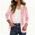 thumbnail image 3 of TKLPEHG Velvet Blazer Jackets for Women Long Sleeve Vintage Suits Jackets Office Work Open Front Cardigan Blazer Coats (Pink,XXL), 3 of 8