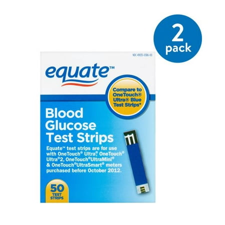 (2 Pack) Equate Blood Glucose Test Strips, 50 Ct