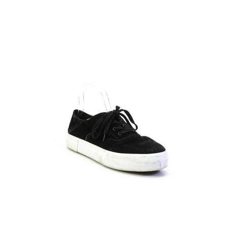 

Pre-owned|Vince Womens Velvet Low Top Lace Up Sneakers Black Size 10