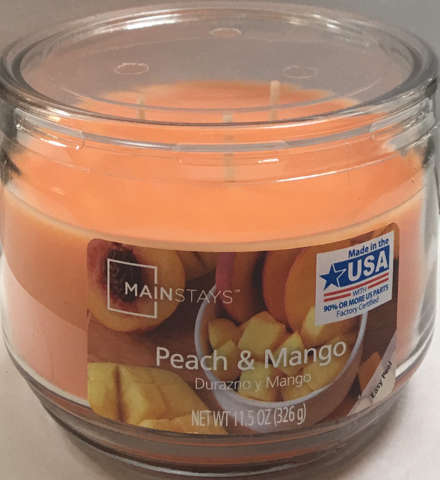 Mainstays 11.5 Ounce Peach & Mango Candle