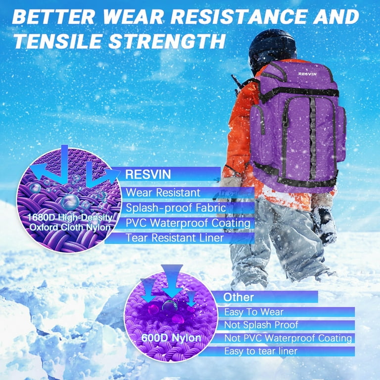 Ski and Snowboard Boot Bag Backpack - 60 L - Waterproof