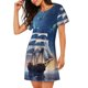 thumbnail image 2 of Disketp Moonlit Night Sea Sailboat para Camisón Corto de Manga Corta para Mujeres, Camisón Cómodo con Escote Redondo, Bonito y Confortable, 2 of 6