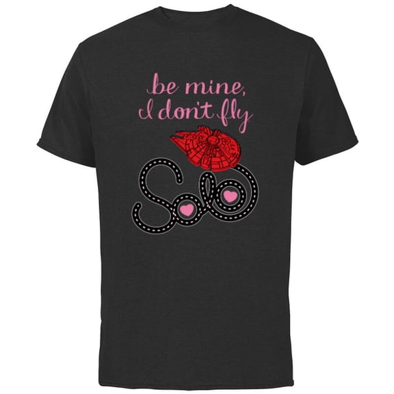 Star Wars Be Mine I Don’t Fly Solo Falcon Valentine’s Day - Short Sleeve Cotton T-Shirt for Adults - Customized-Black