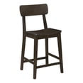 thumbnail image 2 of 24 Inch Counter Stool Chair, Rubberwood Curved Back and Seat, Dark Gray, 2 of 7