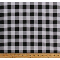 Flannel Black and White Buffalo Plaid 1" Checks One-Sided 44" Wide Cotton Flannel Fabric Print by the Yard (6511M-2C)