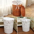 thumbnail image 3 of Laundry Hamper Handwoven Willow Clothes Basket Laundry Basket with Liner & Lid, 3 of 10