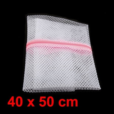 TB&W White Clothes Wash Aid Laundry Saver Mesh Zipper Net Wash Clothes