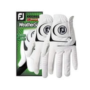 FootJoy Mens WeatherSof 2-Pack Golf Glove White Medium, Worn on Left Hand