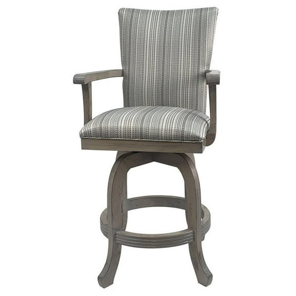 Tobias Designs 30" Swivel Wood Bar Stool with Melina Base in Natural Fun