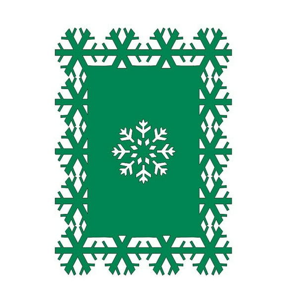 Cateissary Manteles individuales de Cena de boda Copos de nieve Aislamiento térmico Estera de comedor Tela antideslizante Bandeja Pad Cocina y Comedor Verde/35*25cm