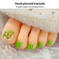 thumbnail image 3 of Lerpwige French Tips Press on Toenails Fashionable Short Square Toe Nail Stick on Colorful False Toe Nails for Women and Girls, 3 of 15