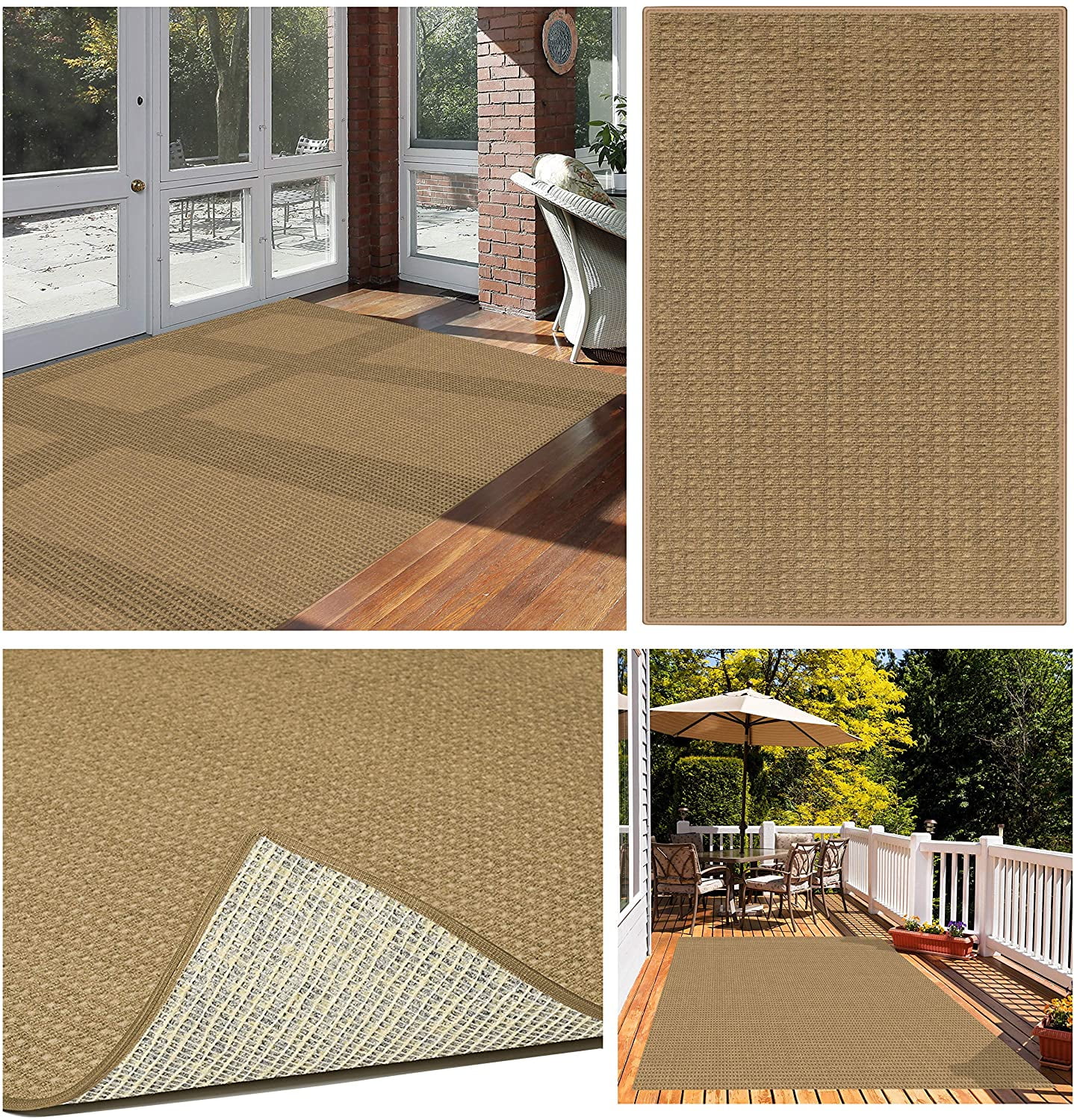 4' x 4' Chestnut, Waffle Pattern Indoor/Outdoor ECOFriendly DuraKnit