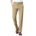 thumbnail image 3 of BiZtdJrK Mens Classic Suits Pants Wrinkle Free Formal Dress Pants Straight Fit Business Pants with Pockets Khaki XL, 3 of 9