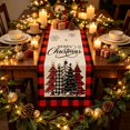 thumbnail image 6 of Hvmvliv 12x71 Inch Christmas Linen Table Runner with Holiday Patterns for Dining Table Home Party Table Runners Decoration Multicolor, 6 of 6