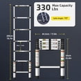 thumbnail image 5 of Primy 6.5 FT Telescoping Ladder, Aluminum One-button Retraction Collapsible Extension Ladder, 330 LBS Capacity with Non-slip Feet, Portable Multi-purpose Compact Ladder for Home, RV, Loft, 5 of 7
