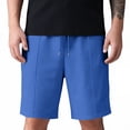 thumbnail image 3 of Dwellite Mens Shorts Waffle Knit Drawstring Shorts Stretch Elastic Waist Summer Beach Lounge Sweat Short Pants with Pocket 2026 Blue L, 3 of 8