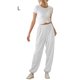 thumbnail image 5 of Jumpingount Pantalones de mujer Pantalones de yoga elásticos de cintura alta Pantalones deportivos de entrenamiento Prendas para la parte inferior del cuerpo Blanco L Jumpingount AP003411-03, 5 of 6