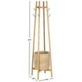 thumbnail image 3 of SAFAVIEH Couture Abellina Glam Cylinder Oak Coat & Hat Stand with Basket, Natural, 3 of 12