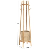 SAFAVIEH Couture Abellina Glam Cylinder Oak Coat & Hat Stand with Basket, Natural - Walmart.com