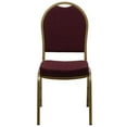 thumbnail image 3 of Bowery Hill Fabric Upholstered Dome Back Banquet Stacking Chair in Burgundy Red, 3 of 10
