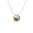 thumbnail image 2 of Delight Jewelry Brown Tiger Print Heart with Nurse Hat Gymnastics Ring Charm Necklace, 18", 2 of 4