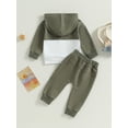 thumbnail image 4 of Loicainy Toddler Baby Boys Hooded Outfits Sets 6 12 18 24 Months 2T 3T Long Sleeve Contrast Color Hoodie Tops and Drawstring Pants Clothing Set, 4 of 9