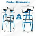 thumbnail image 3 of Giantex Folding Walker, 450 Lbs Foldable Standard Walker, Lightweight Walking Mobility Aid for Seniors, Handicap, Disabled, Navy, 3 of 6