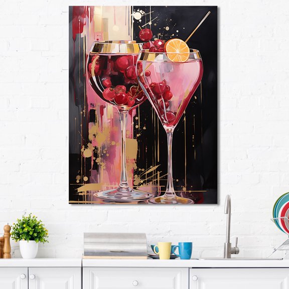 Designart "Radiant Kir Royale Sip I" Cocktails Wall Art Prints