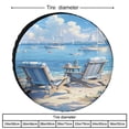 thumbnail image 2 of Camping Spare Tire Cover Blue Chairs And A Sailboat Protectors Weatherproof Dust-Proof Ocean Theme Summer Tire Cover for Travel Trailer Camper Truck SUV Camper 15inch, 2 of 8