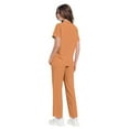 thumbnail image 7 of HKYNLAG Scrub Sets for Woman Solid Color V-Neck Short Sleeve Long Pants Nurse Uniform with Pock Orange 2XL, 7 of 7