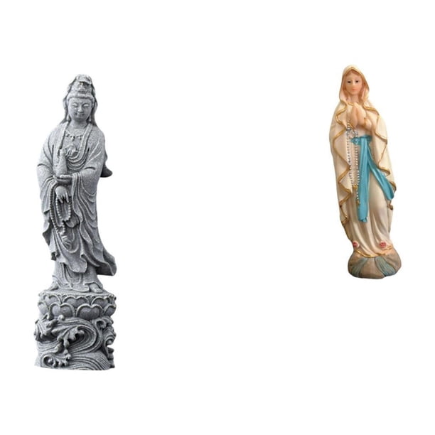 Estatua De La Bendita María Guan Yin, Obra De Arte Decorativa De Resina Coleccionable, Budista Y Cristiana, Para Interiores, Pasillos, Dormitorios, Oficinas, Automóviles Y Escritorios.