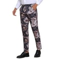 thumbnail image 5 of INSPIRE CHIC Floral Pants for Men's Pattern Trousers Straight Leg Flat Front Flower Printed Pants 30 Purple, 5 of 6