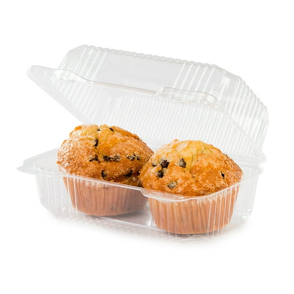 Detroit Forming LBH-466 Clear OPS Plastic Hinged Locking Food Container, 7.5 x 5 x 4 Inches