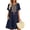 Navy women's plus size boho dress a1, variant on Uscallm Women's Plus Size V Neck Short Sleeve Embroidery Boho Mini Dress Casual Loose A-Line Mini Dresses for Party, Green S