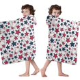 thumbnail image 4 of Red White Blue Baseballs and Stars Pattern Hooded Bath Towel，50"x30" for Ages 3 To 12 Kids, Quick Dry Lightweight Soft Microfiber Hood Beach Towel Cover Up for Kids, 4 of 7