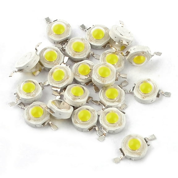 20 Pcs High Power 2 Pin 3W White  Bead Emitters 170-190Lm 6000K