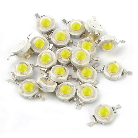 20 Pcs High Power 2 Pin 3W White Bead Emitters 170-190Lm 6000K