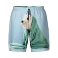 thumbnail image 4 of Lsque Mens Swim Trunks Dog Wrapped in Towel Pattern - Bathing Suit Compression Liner - Beach Swim Shorts Swimwear - (S-3XL) - Stretch Quick Dry -3X-Large, 4 of 9