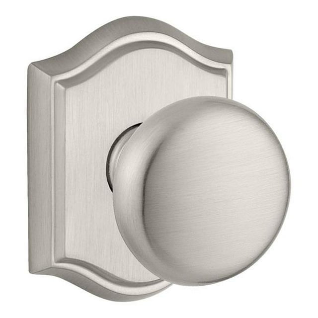 Baldwin FD.ROU.TAR.150 Full Dummy Round Knob & Traditional Arch Rose, Satin Nickel